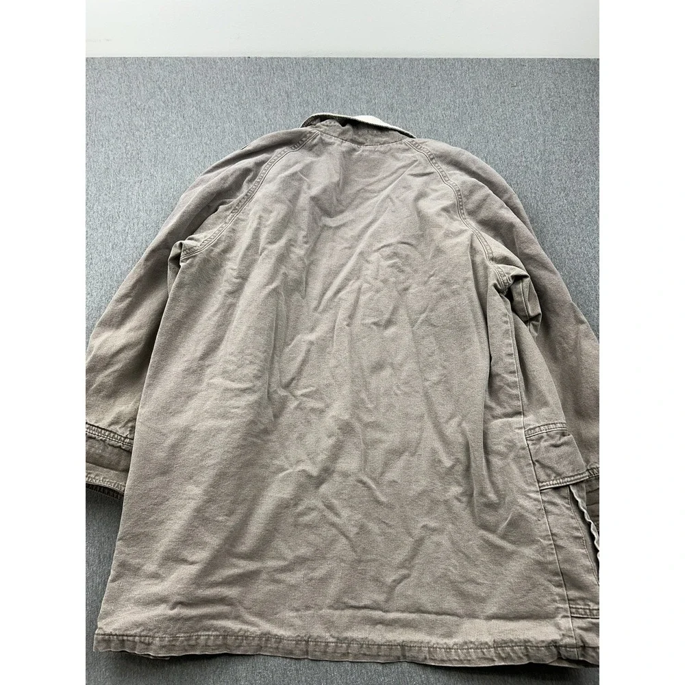 Vtg‎ Eddie Bauer Barn Chore Coat Canvas Flannel Lined Corduroy *Missing Buttons*